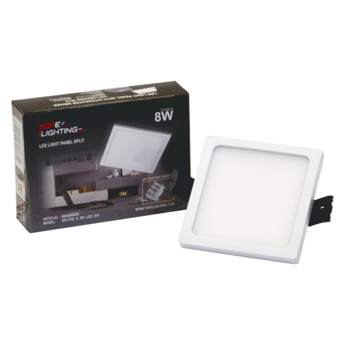 8W square, recessed LED panel SPLIT